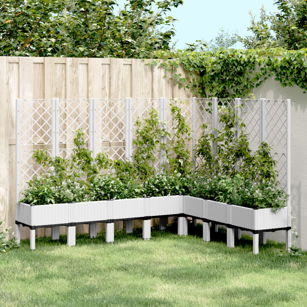 Vidaxx jardinière avec treillis 200x160x142 cm polypropylène blanc