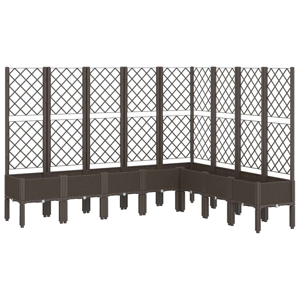 Vidaxx jardinière avec treillis 200x160x142 cm polypropylène marron