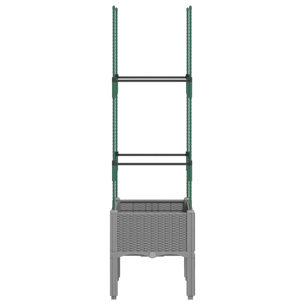 Vidaxx jardinière avec treillis 40x40x142,5 cm polypropylène gris clair
