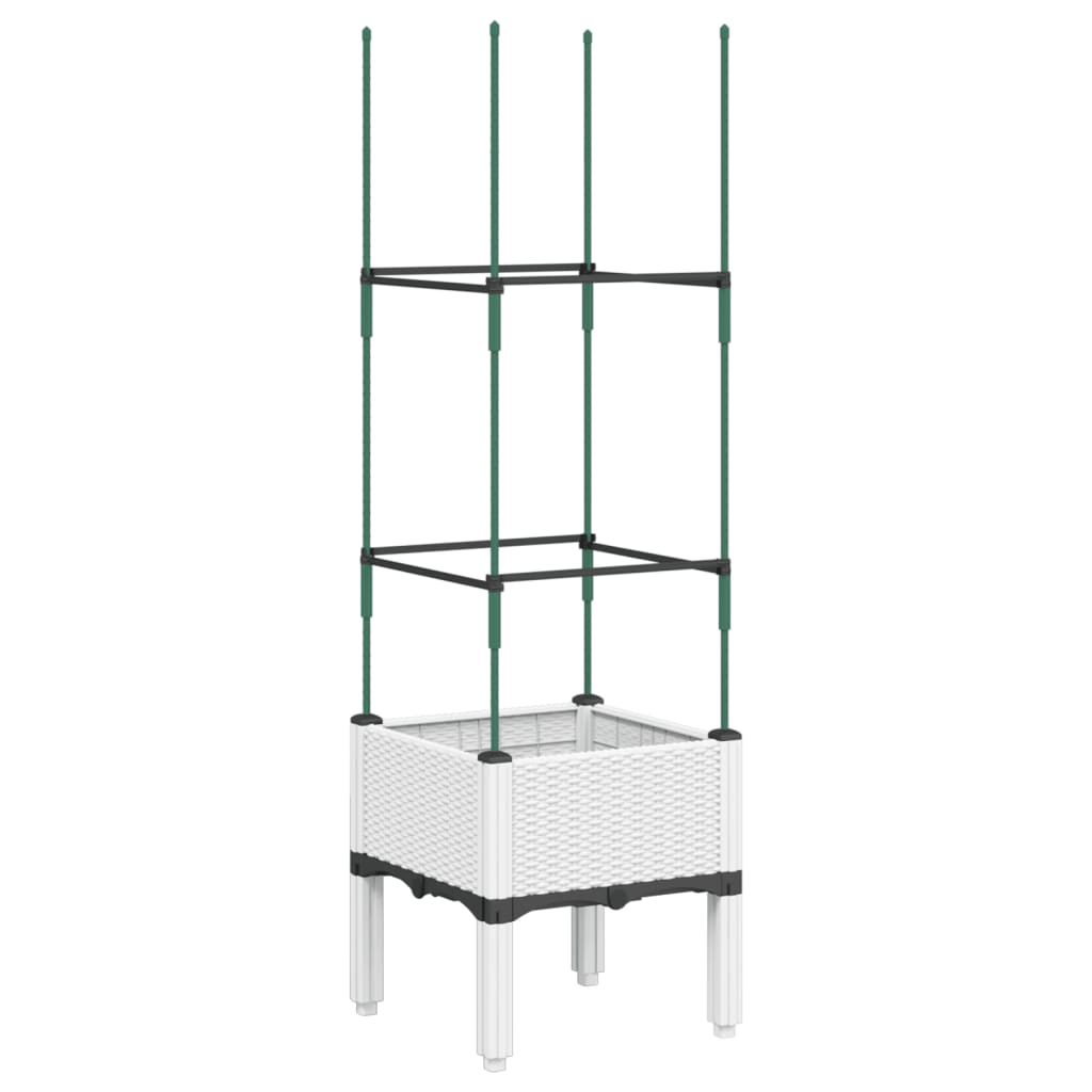 Vidaxx jardinière avec treillis 40x40x142,5 cm polypropylène blanc