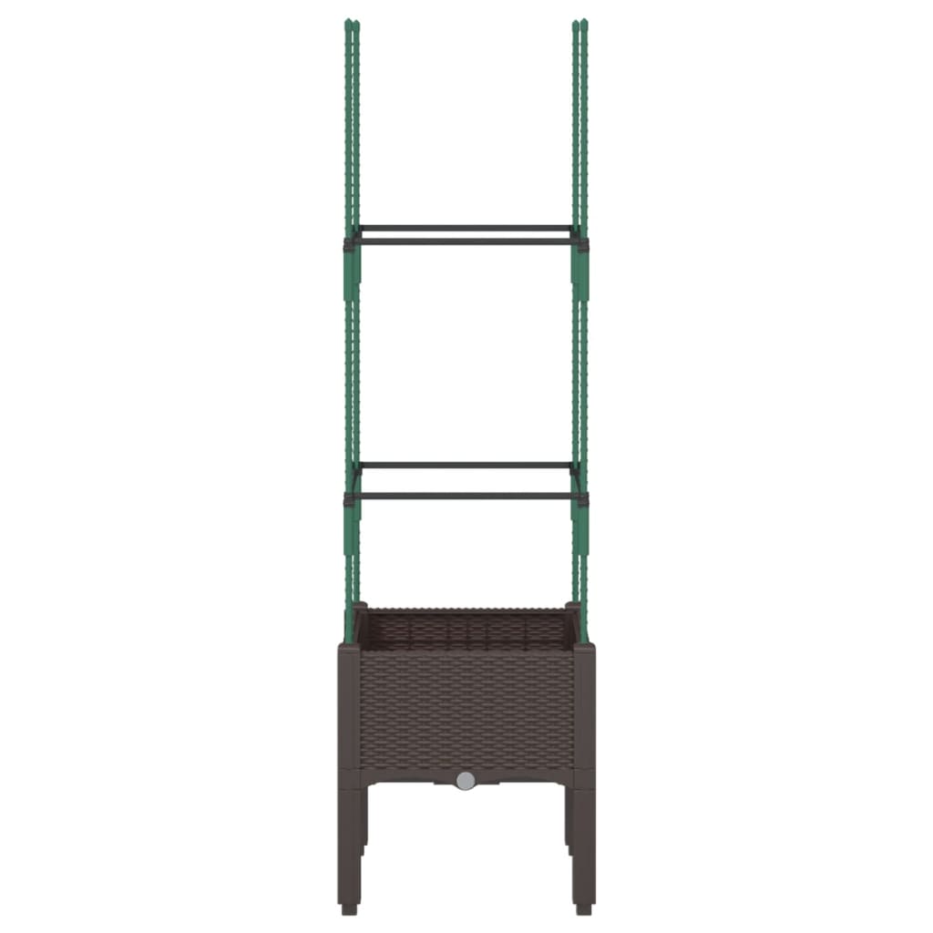 Vidaxx jardinière avec treillis 40x40x142,5 cm polypropylène marron