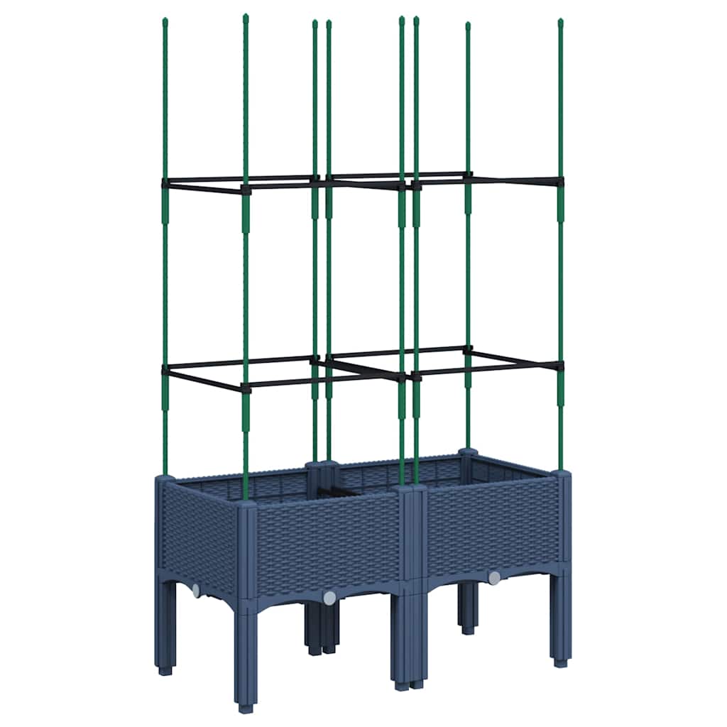 Vidaxx jardinière avec treillis 80x40x142,5 cm polypropylène gris