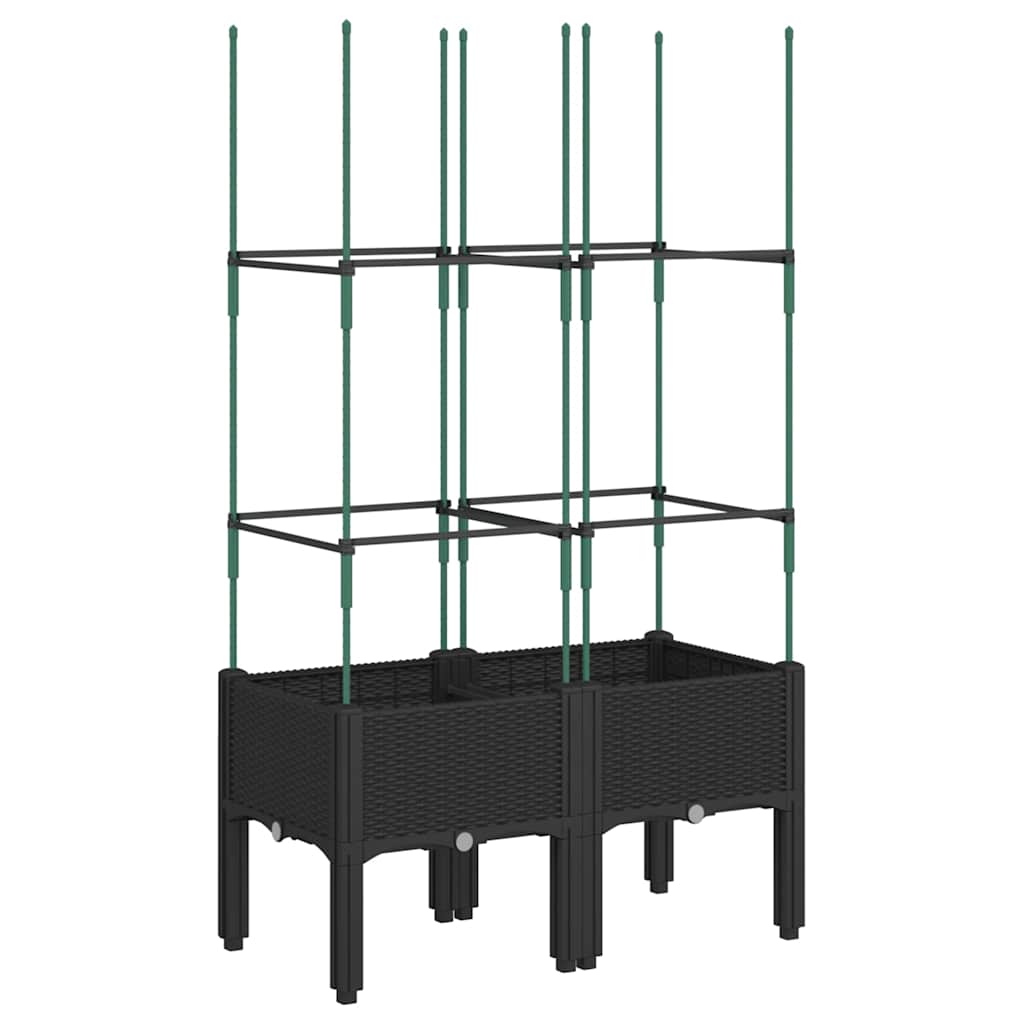 Vidaxx jardinière avec treillis 80x40x142,5 cm polypropylène noir