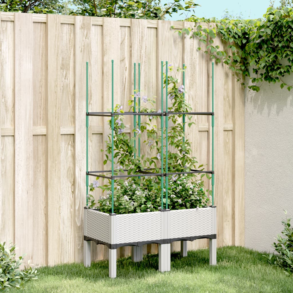 Vidaxx jardinière avec treillis 80x40x142,5 cm polypropylène blanc