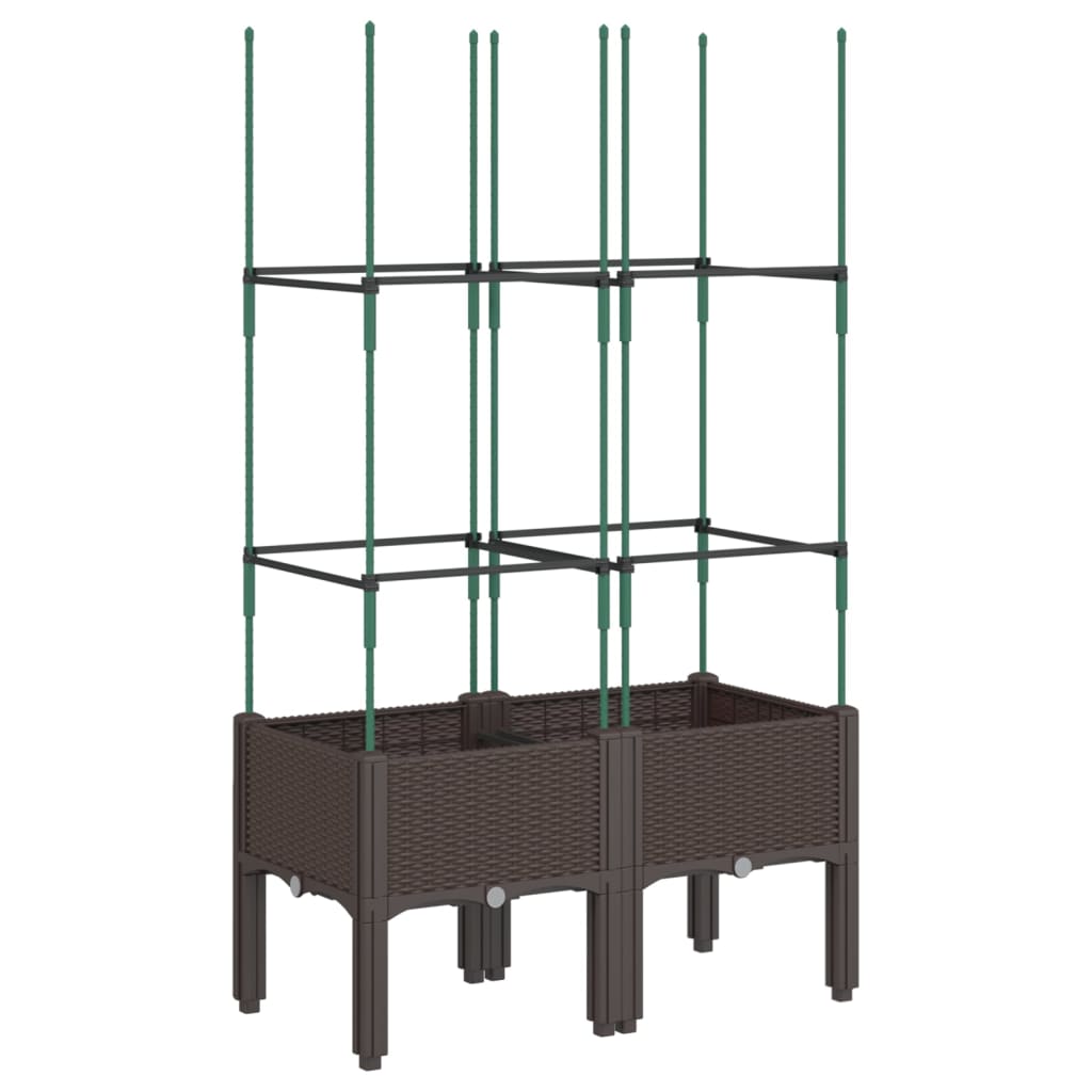 Vidaxx jardinière avec treillis 80x40x142,5 cm polypropylène marron