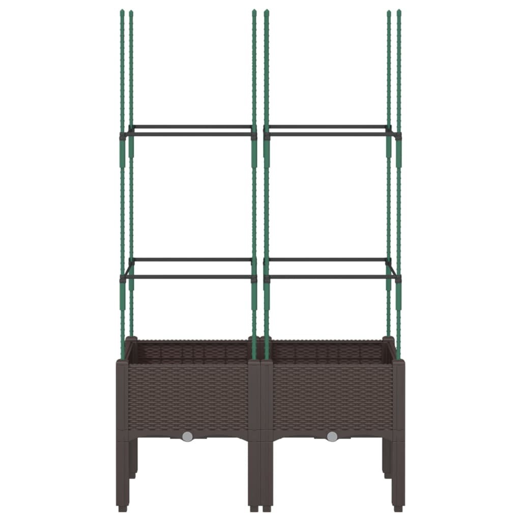 Vidaxx jardinière avec treillis 80x40x142,5 cm polypropylène marron