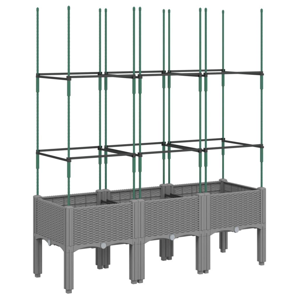 Vidaxx jardinière avec treillis 120x40x142,5 cm polypropylène gris clair