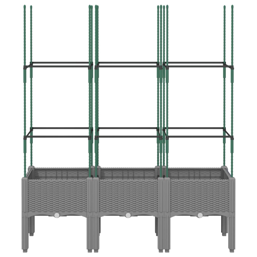 Vidaxx jardinière avec treillis 120x40x142,5 cm polypropylène gris clair