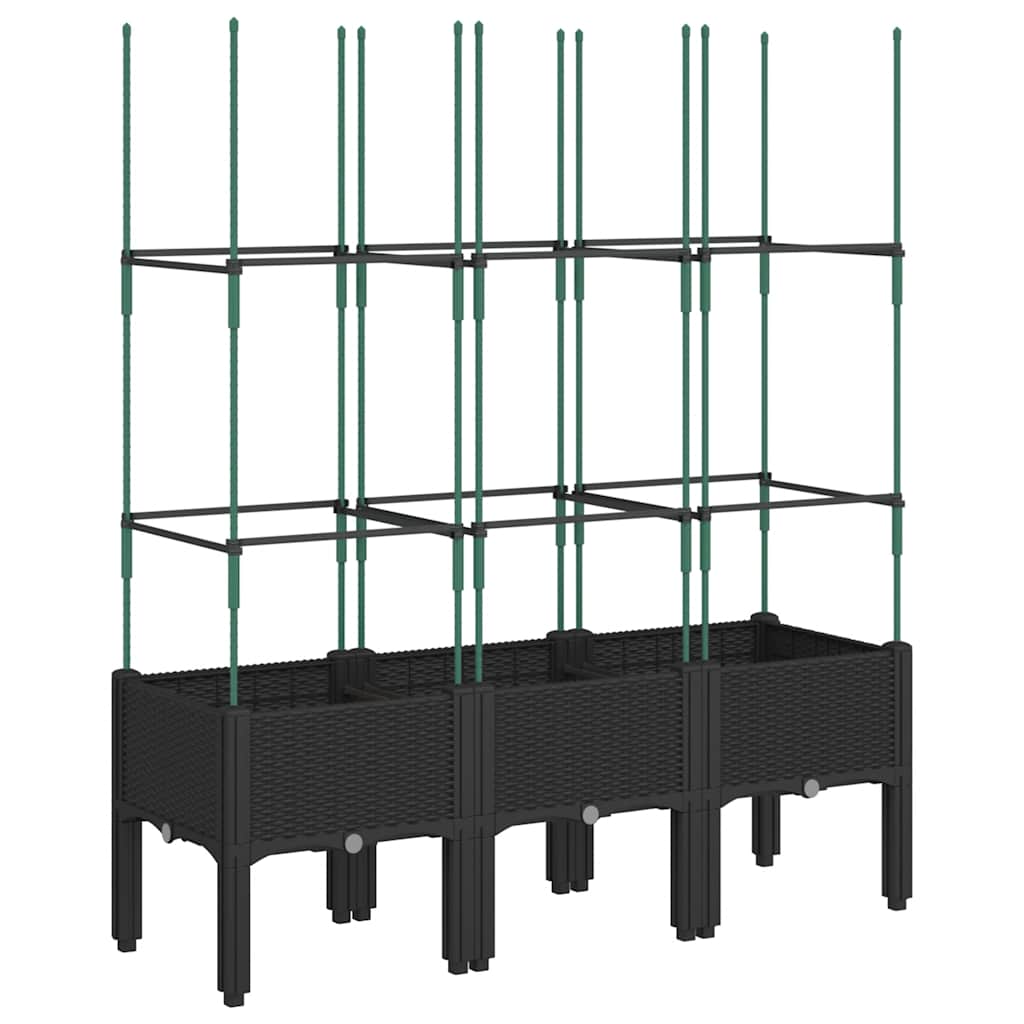 Vidaxx jardinière avec treillis 120x40x142,5 cm polypropylène noir