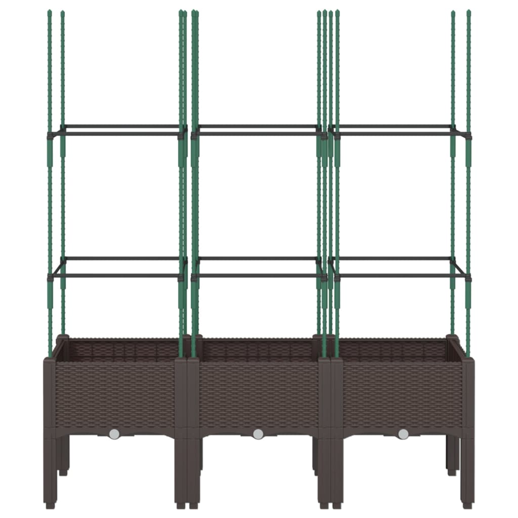 Vidaxx jardinière avec treillis 120x40x142,5 cm polypropylène marron
