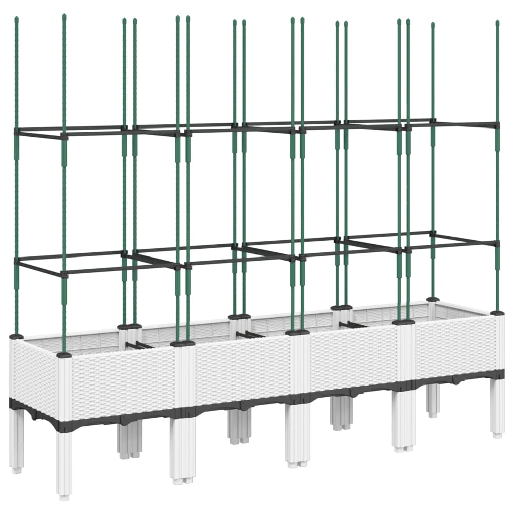 Vidaxx jardinière avec treillis 160x40x142,5 cm polypropylène blanc