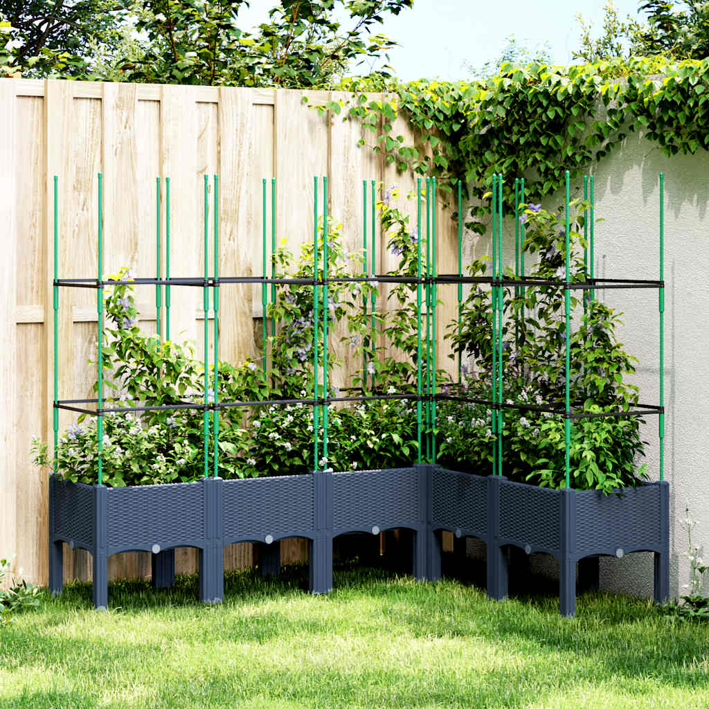Vidaxx jardinière avec treillis 160x120x142,5 cm polypropylène gris