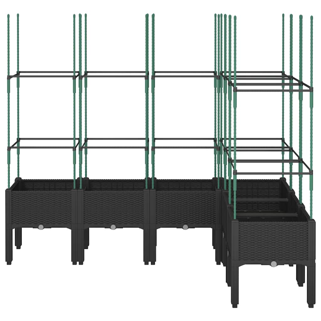 Vidaxx jardinière avec treillis 160x120x142,5 cm polypropylène noir