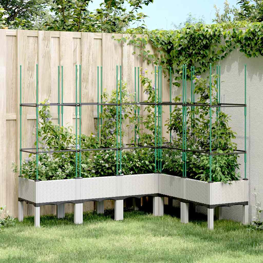 Vidaxx jardinière avec treillis 160x120x142,5 cm polypropylène blanc