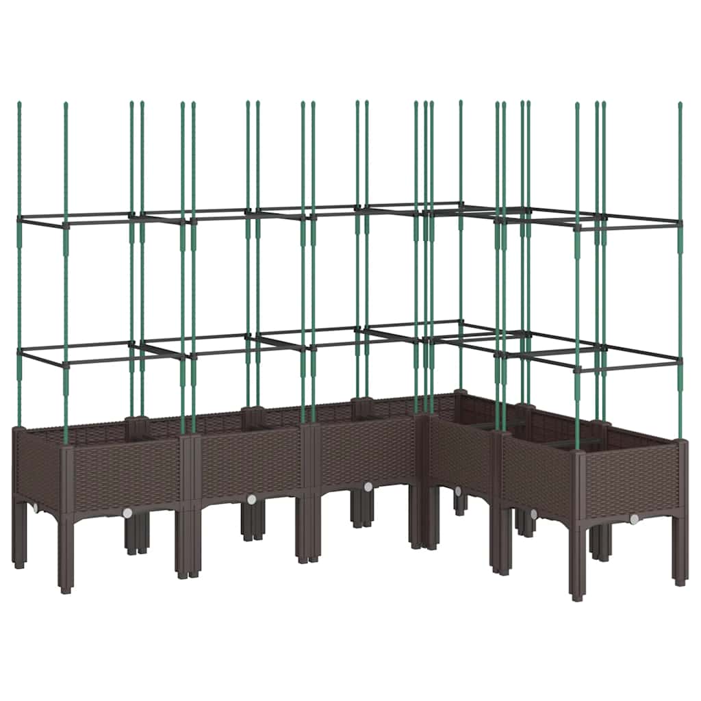 Vidaxx jardinière avec treillis 160x120x142,5 cm polypropylène marron