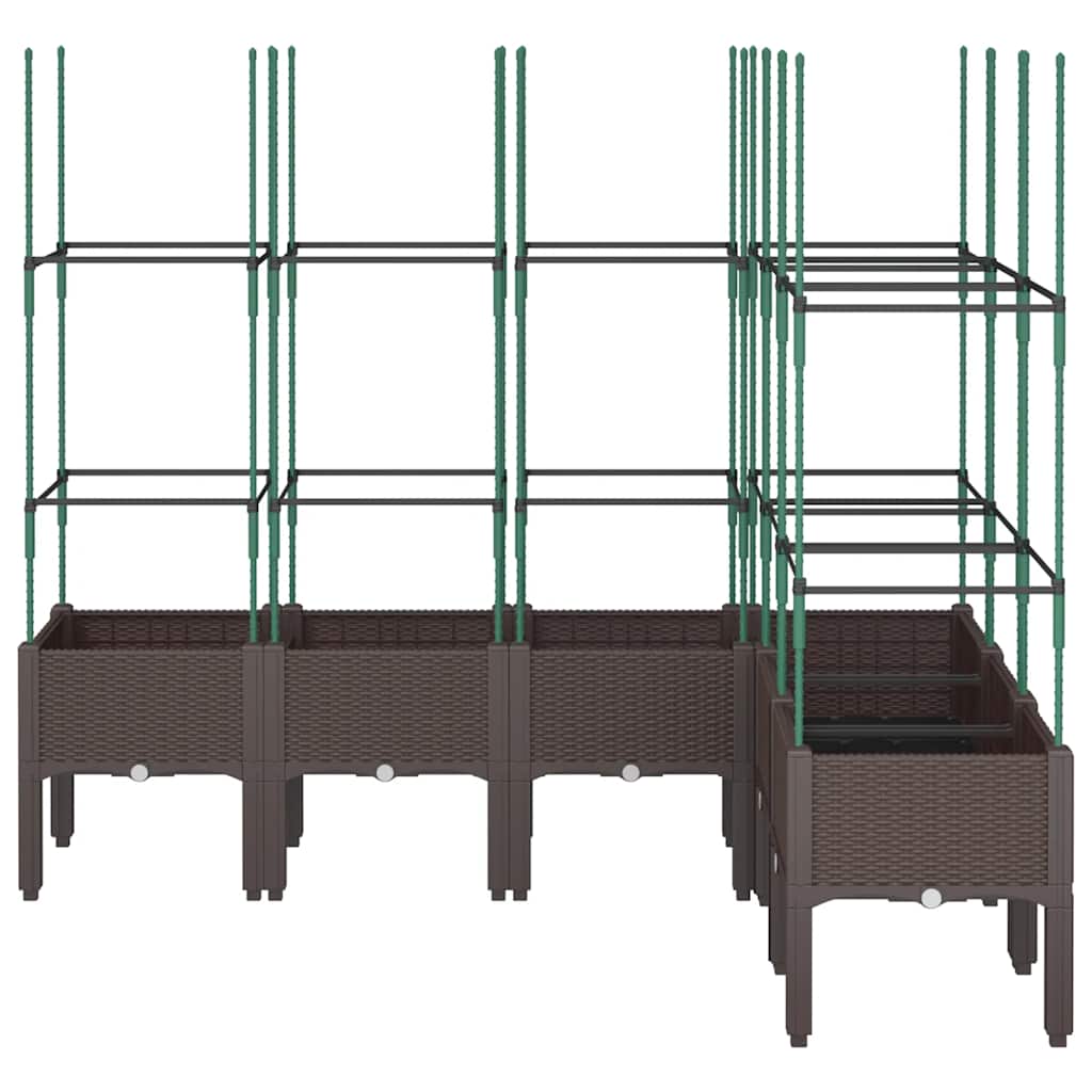 Vidaxx jardinière avec treillis 160x120x142,5 cm polypropylène marron