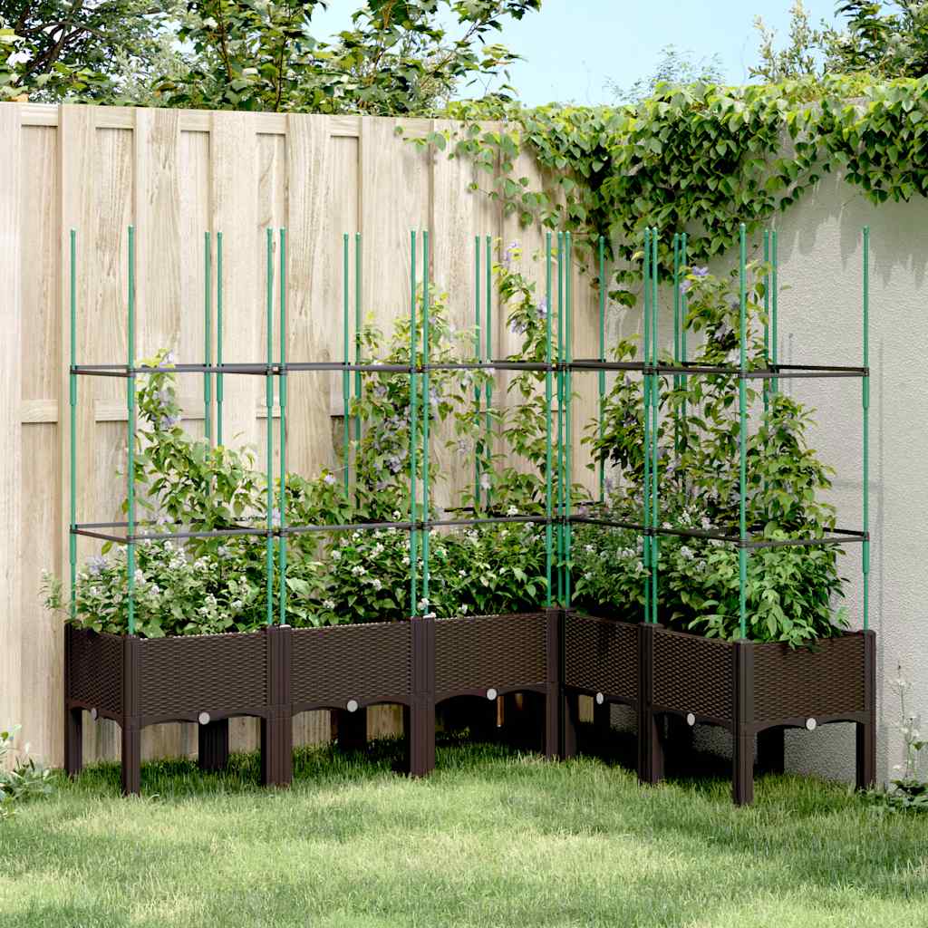 Vidaxx jardinière avec treillis 160x120x142,5 cm polypropylène marron