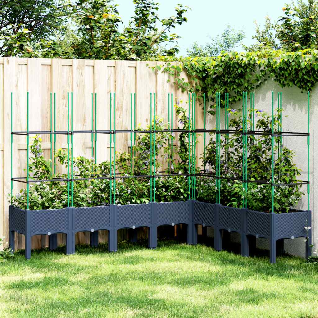 Vidaxx jardinière avec treillis 200x160x142,5 cm polypropylène gris