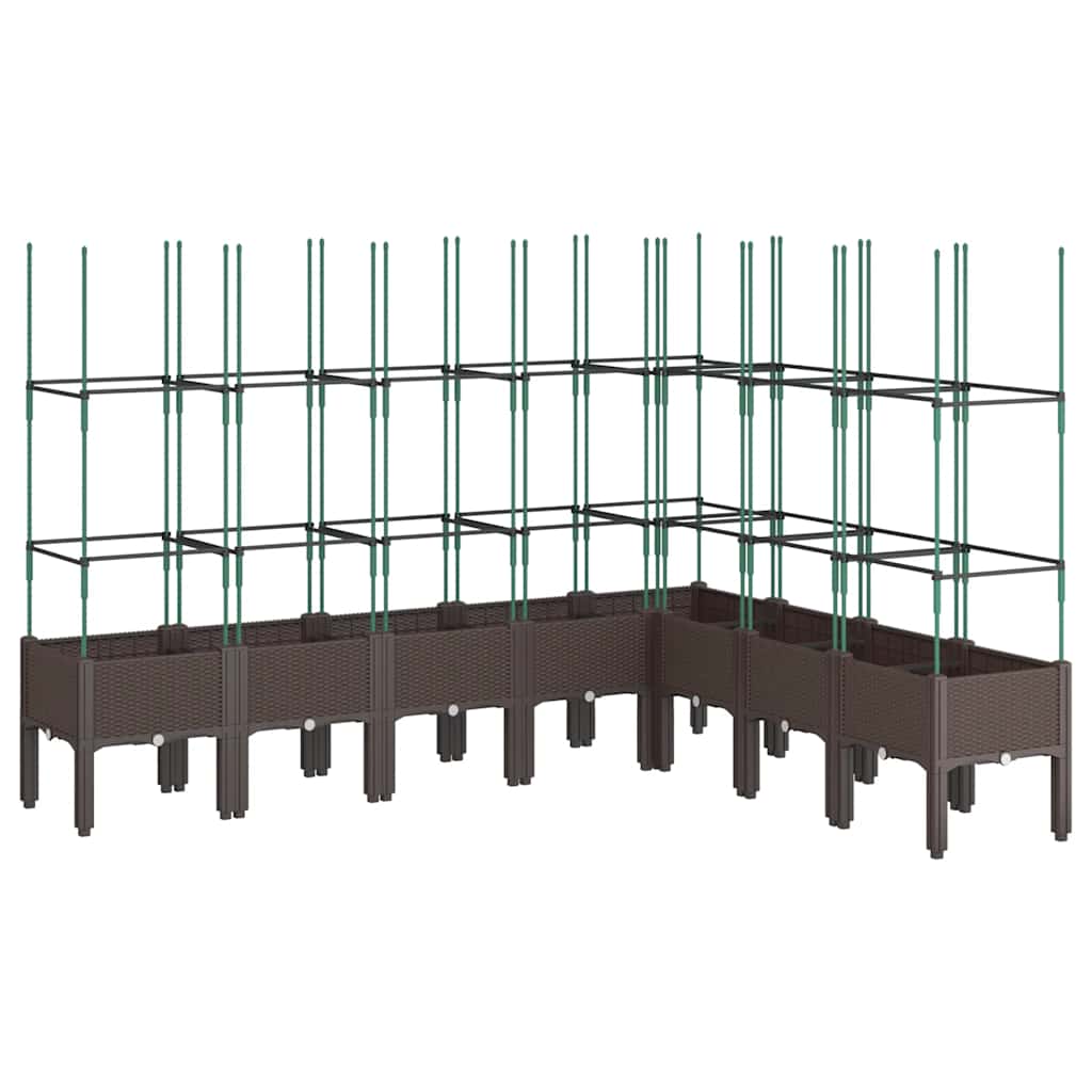 Vidaxx jardinière avec treillis 200x160x142,5 cm polypropylène marron