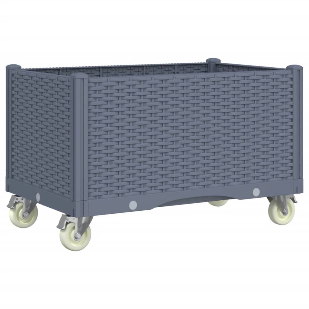 Vidaxx jardinière à roulettes 80x50x54 cm polypropylène gris