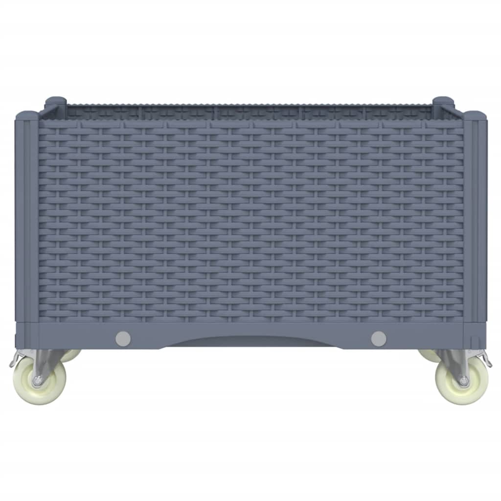 Vidaxx jardinière à roulettes 80x50x54 cm polypropylène gris