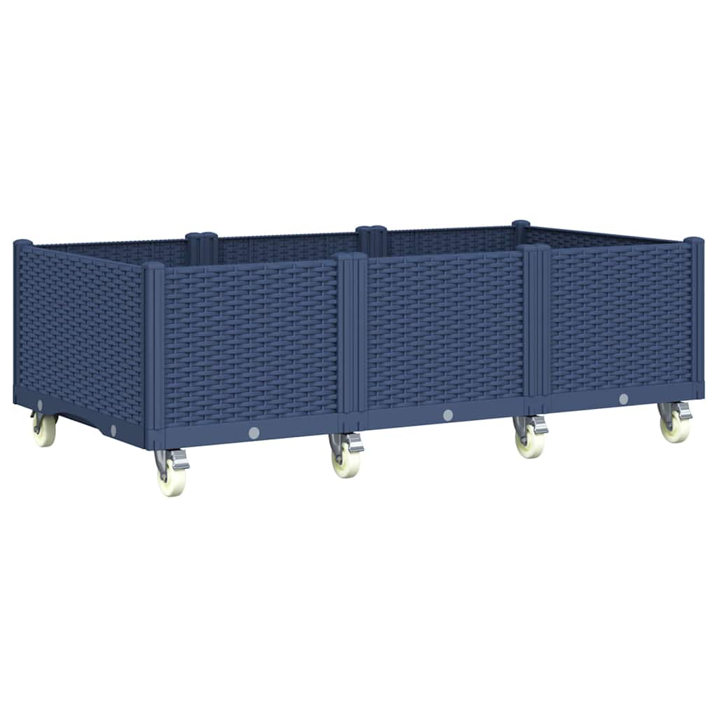 VidaXL Jardinière à roulettes 150x80x54 cm polypropylène gris