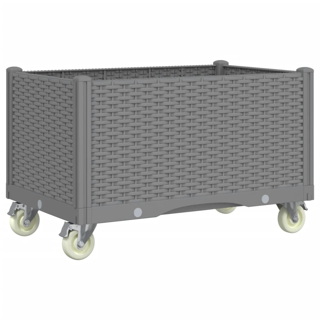 Vidaxx jardinière à roulettes 80x50x54 cm polypropylène gris clair