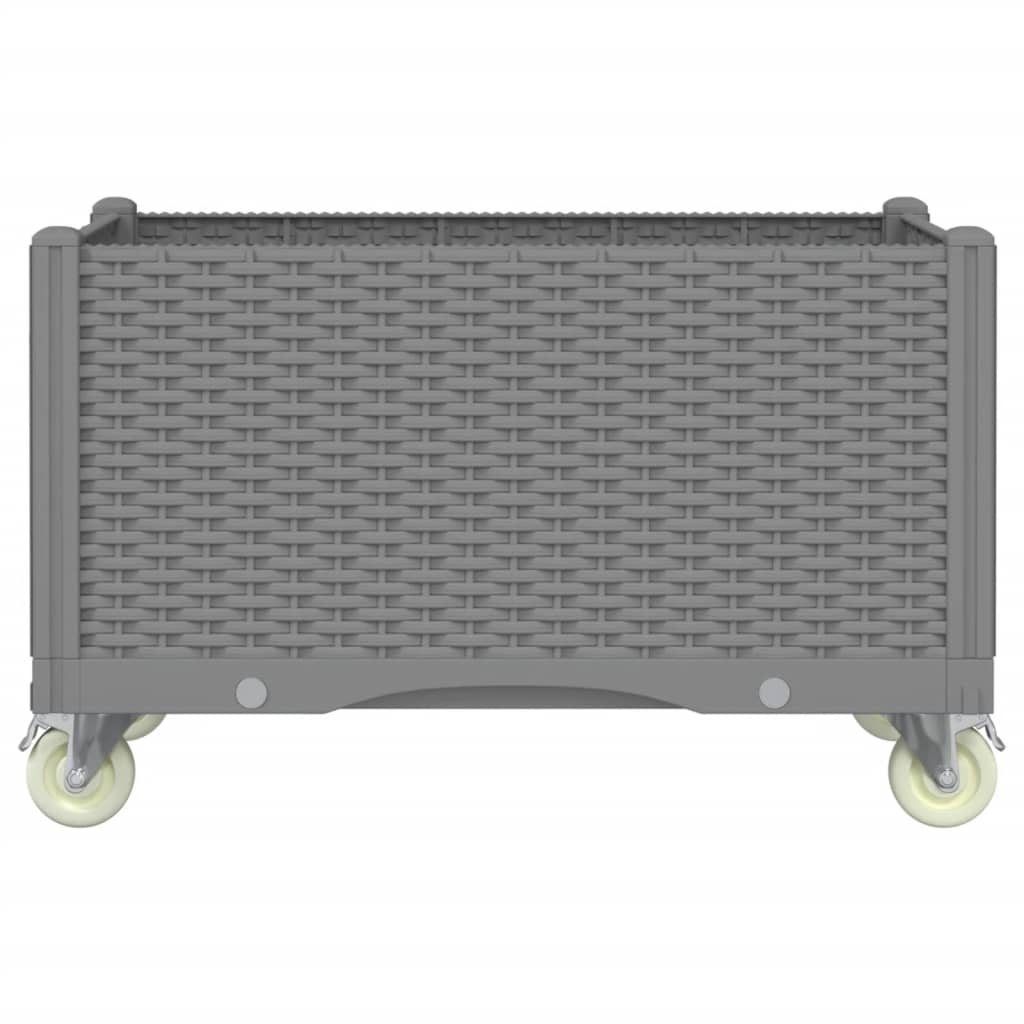 Vidaxx jardinière à roulettes 80x50x54 cm polypropylène gris clair