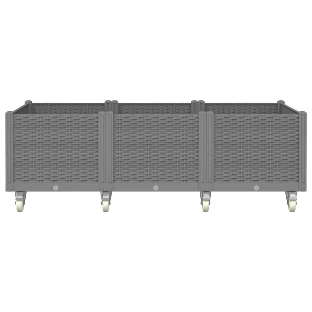 VidaXL Jardinière à roulettes 150x80x54 cm polypropylène gris clair
