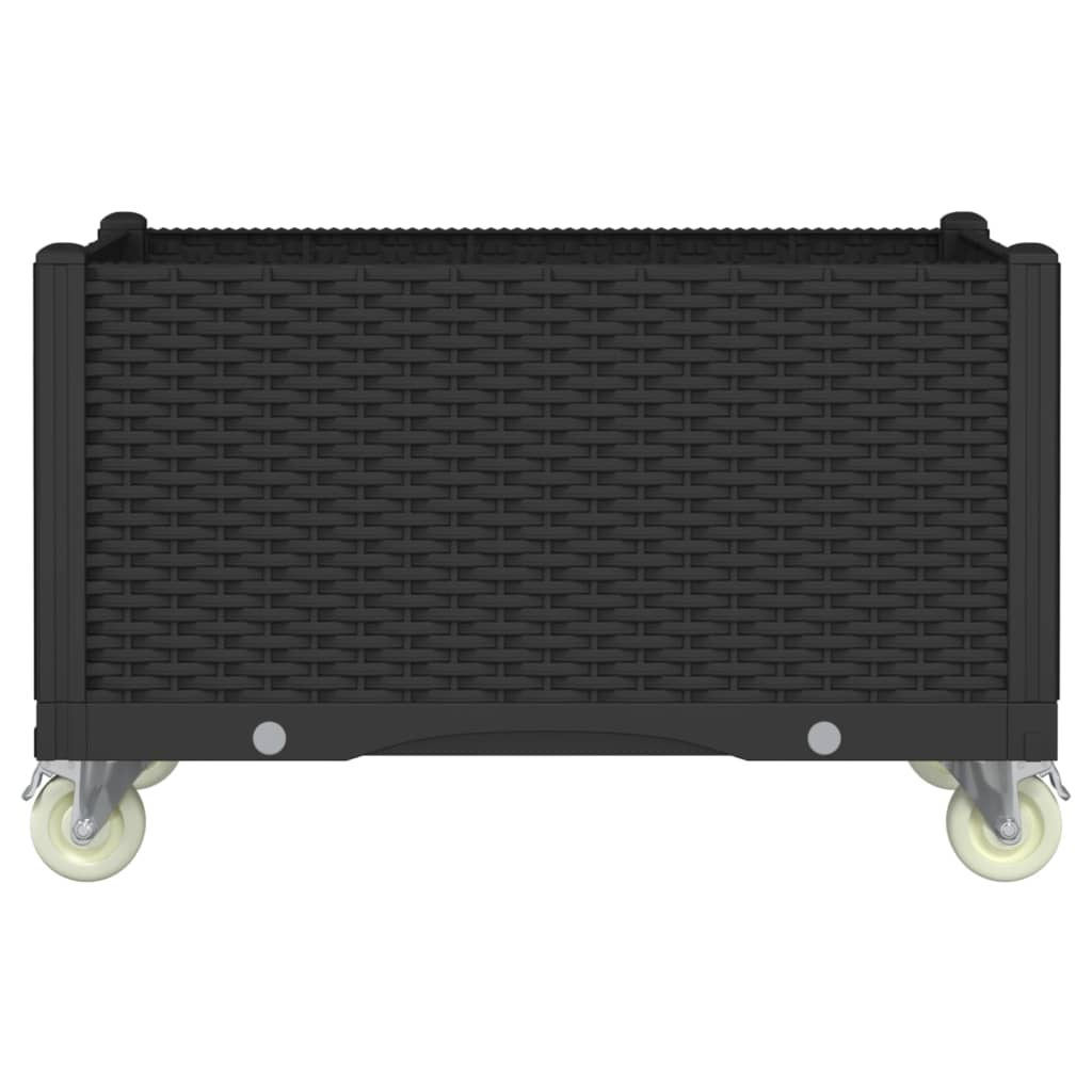 Vidaxx jardinière à roulettes 80x50x54 cm polypropylène noir