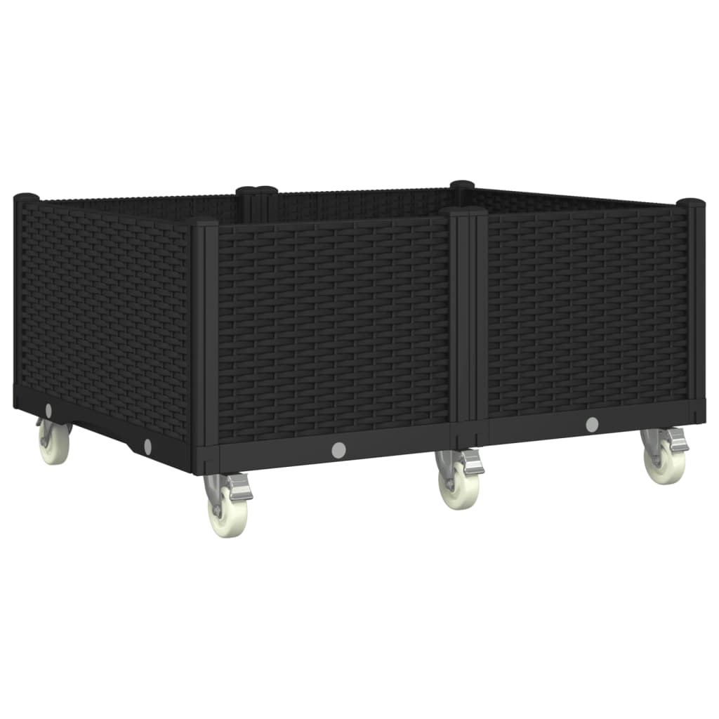 Vidaxx jardinière à roulettes 100x80x54 cm polypropylène noir