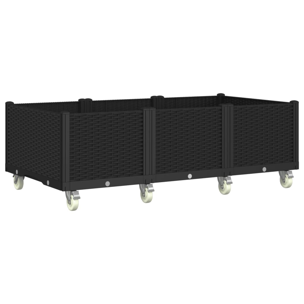 Vidaxx jardinière à roulettes 150x80x54 cm polypropylène noir