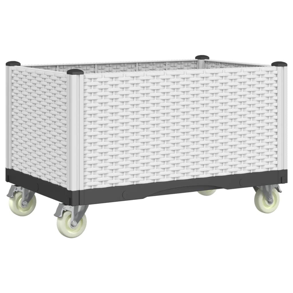 Vidaxx jardinière à roulettes 80x50x54 cm polypropylène blanc