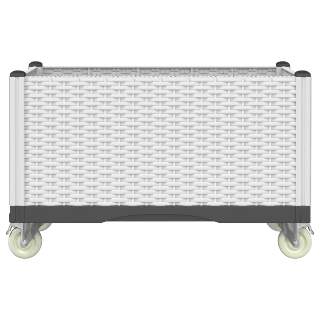 Vidaxx jardinière à roulettes 80x50x54 cm polypropylène blanc
