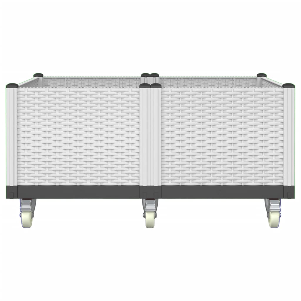 Vidaxx jardinière à roulettes 100x80x54 cm polypropylène blanc