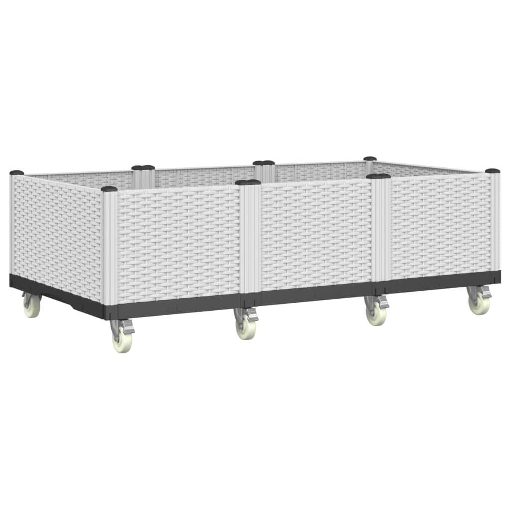Vidaxx jardinière à roulettes 150x80x54 cm polypropylène blanc