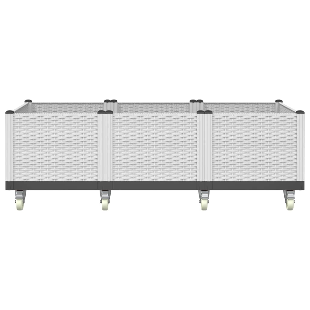 Vidaxx jardinière à roulettes 150x80x54 cm polypropylène blanc