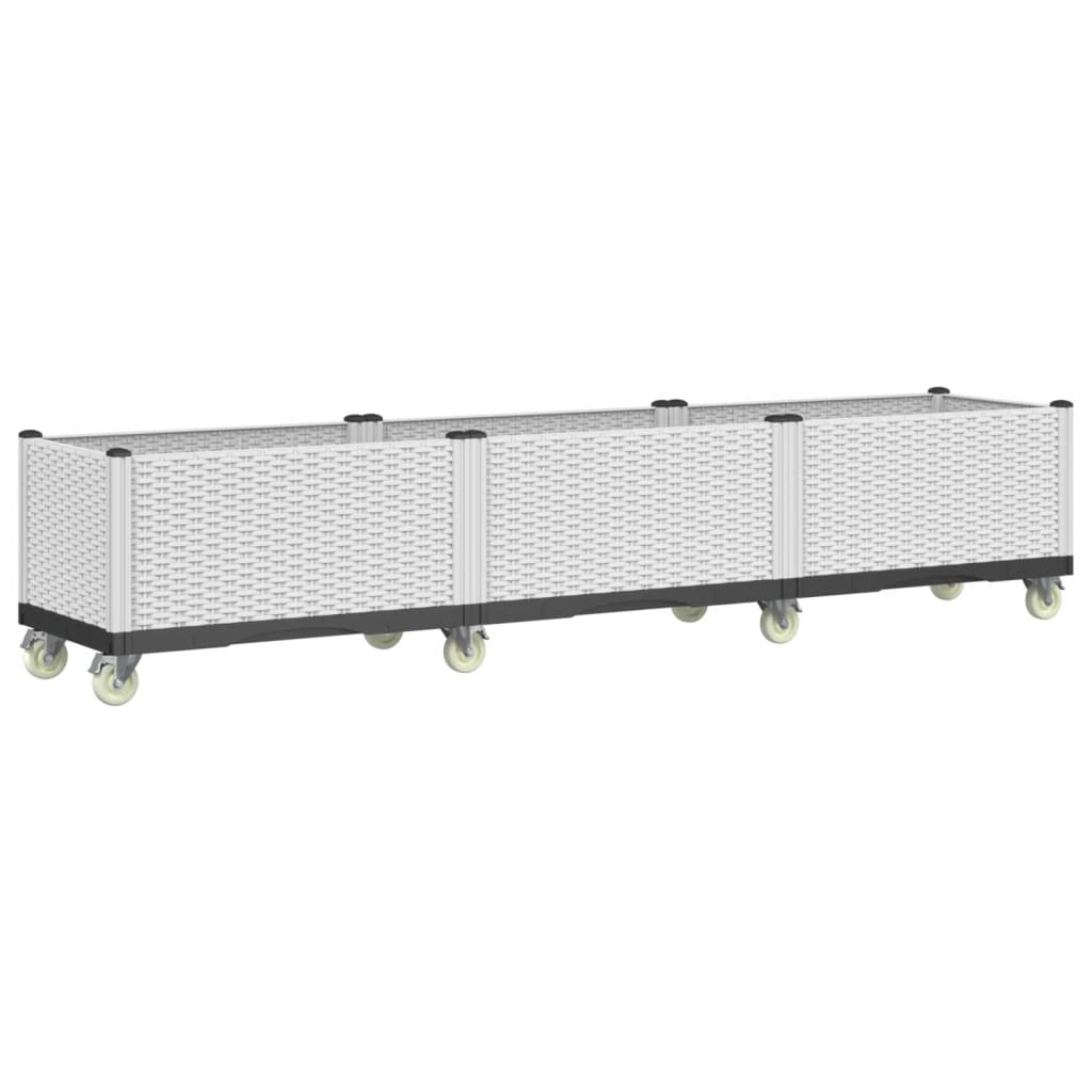 Vidaxx jardinière à roulettes 240x50x54 cm polypropylène blanc