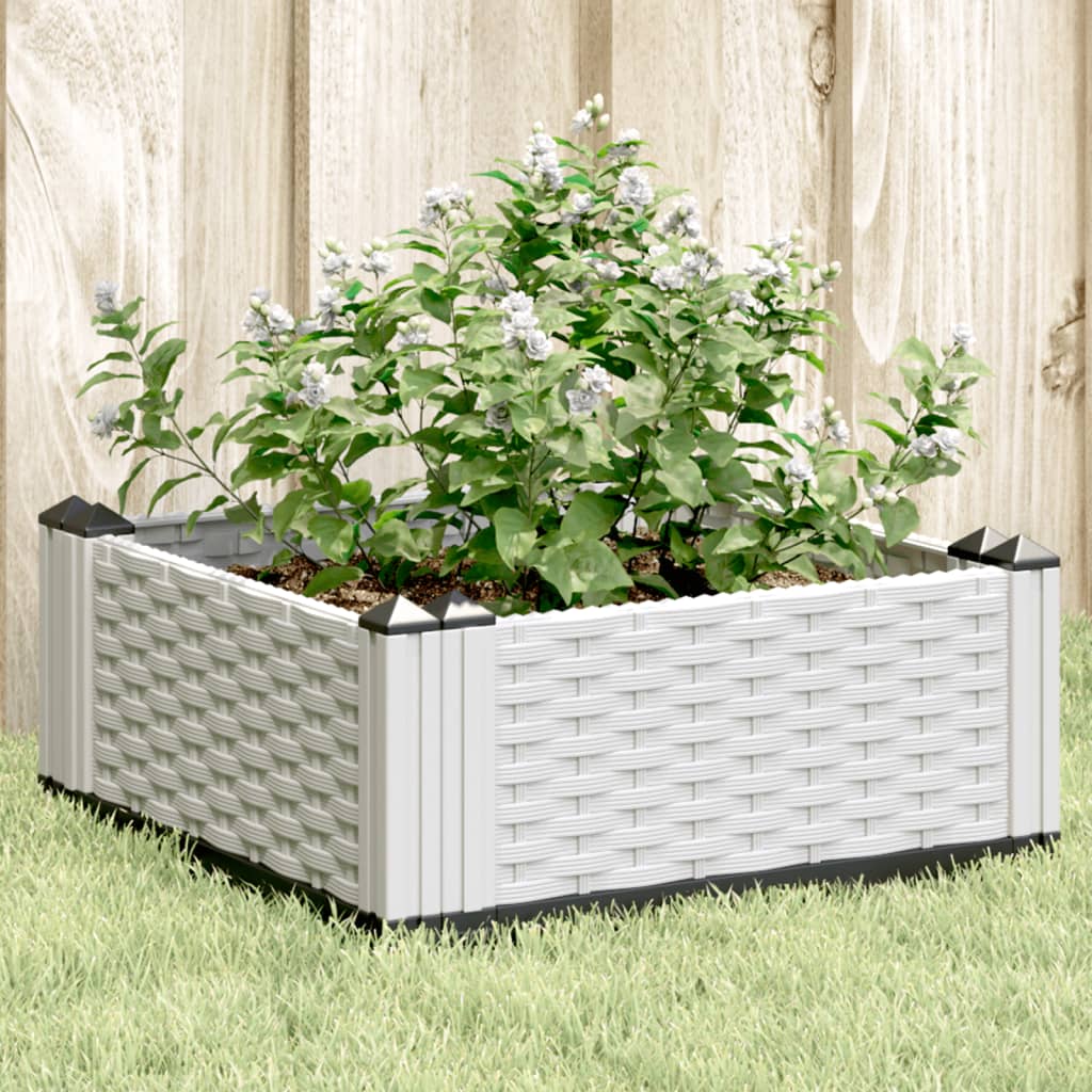 Vidaxx jardinière avec piquets 42,5x42,5x28,5 cm polypropylène blanc