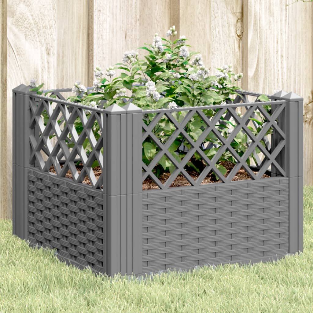 Vidaxx jardinière avec piquets 43,5x43,5x43,5 cm polypropylène gris clair
