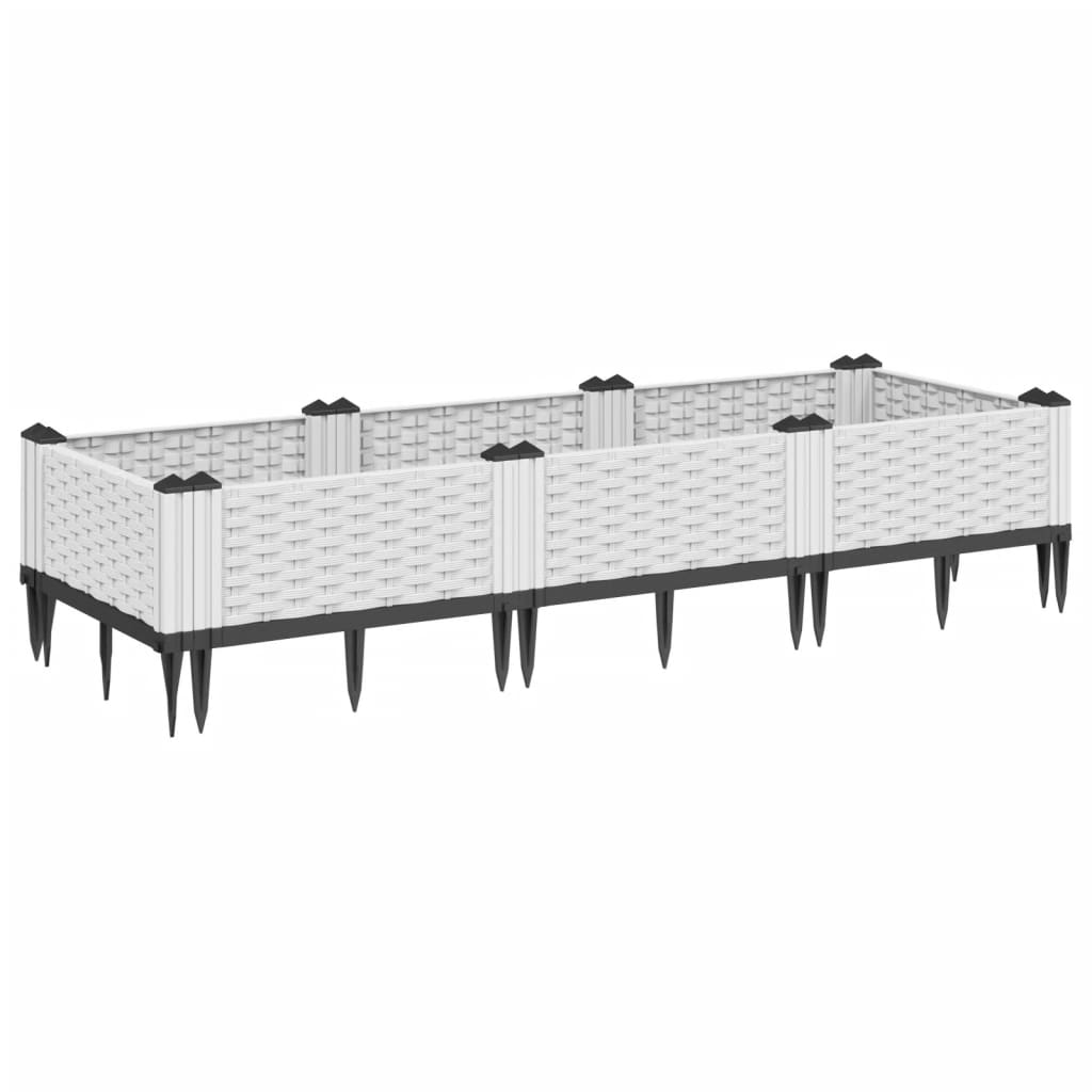 Vidaxx jardinière avec piquets 125x40x28,5 cm polypropylène blanc