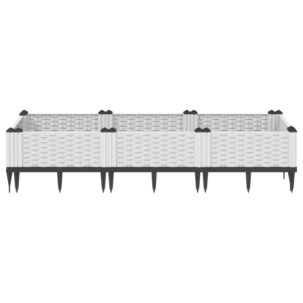 Vidaxx jardinière avec piquets 125x40x28,5 cm polypropylène blanc
