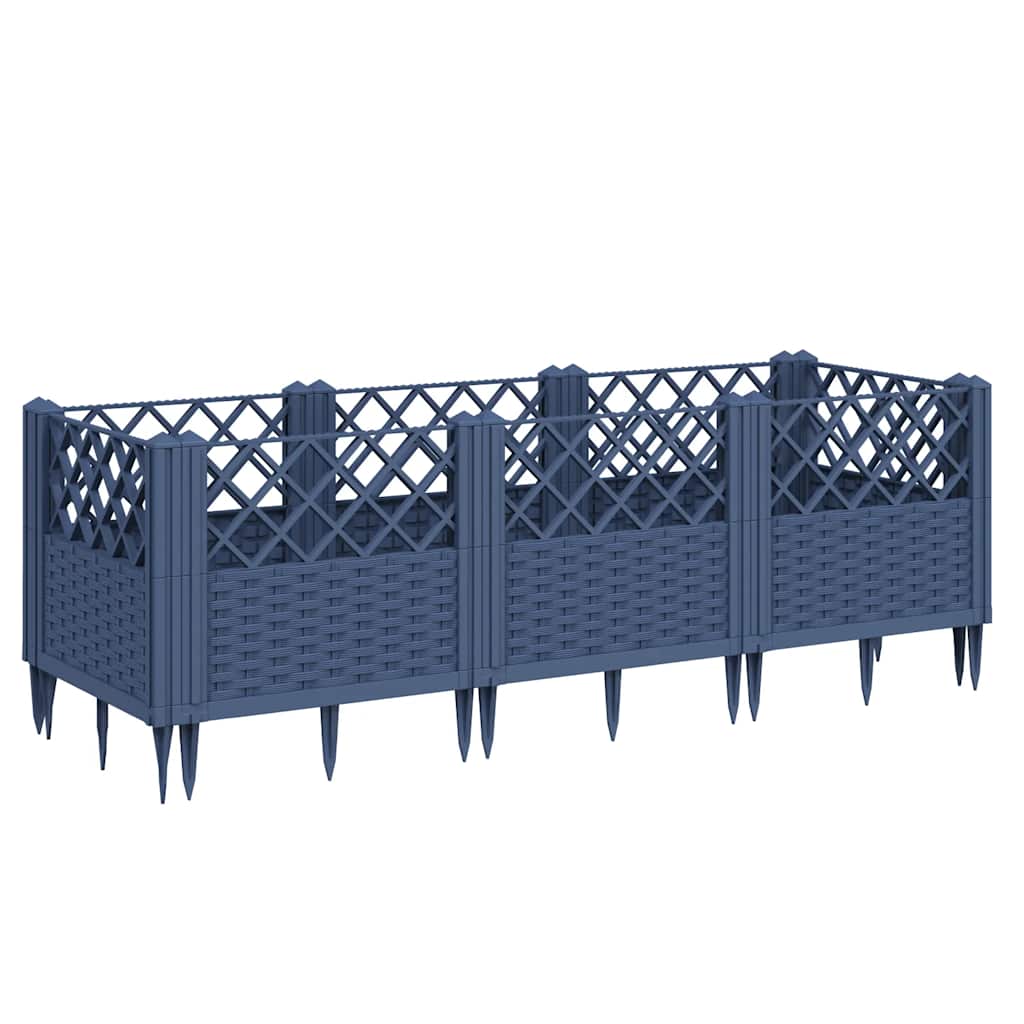 Vidaxx jardinière avec piquets 123,5x43,5x43,5 cm polypropylène gris