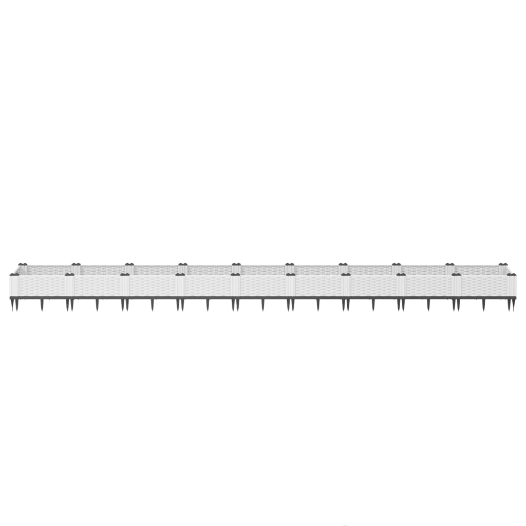 Vidaxx jardinière avec piquets 362,5x42,5x28,5 cm polypropylène blanc