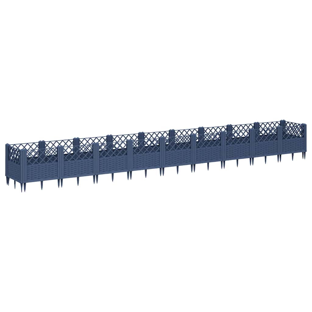 Vidaxx jardinière avec piquets 363,5x43,5x43,5 cm polypropylène gris