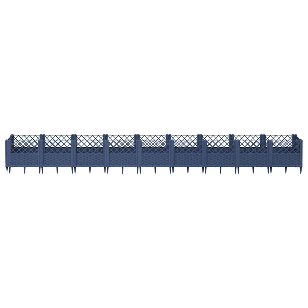 Vidaxx jardinière avec piquets 363,5x43,5x43,5 cm polypropylène gris