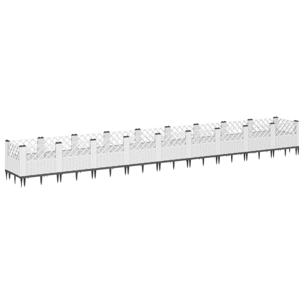 Vidaxx jardinière avec piquets 363,5x43,5x43,5 cm polypropylène blanc