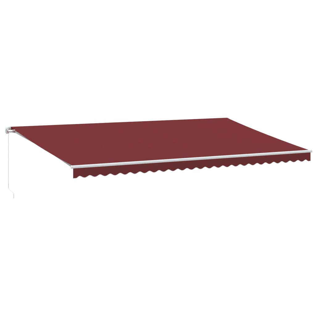 VidaXL Auvent extensible manuellement avec LED 600x300 cm rouge bordeaux