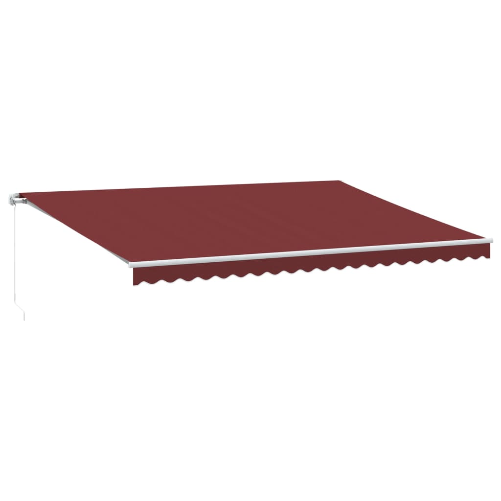 VidaXL Auvent extensible manuellement avec LED 500x350 cm rouge bordeaux