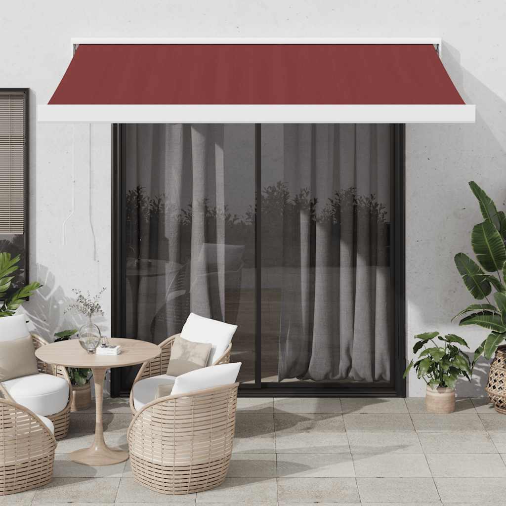 VidaXL Auvent extensible automatiquement 300x250 cm rouge bordeaux